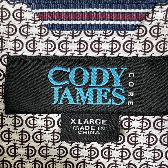 Cody James Shirt Mens Extra Large Gray Red Casual Long Sleeve Button Up Adult - Picture 7 of 11